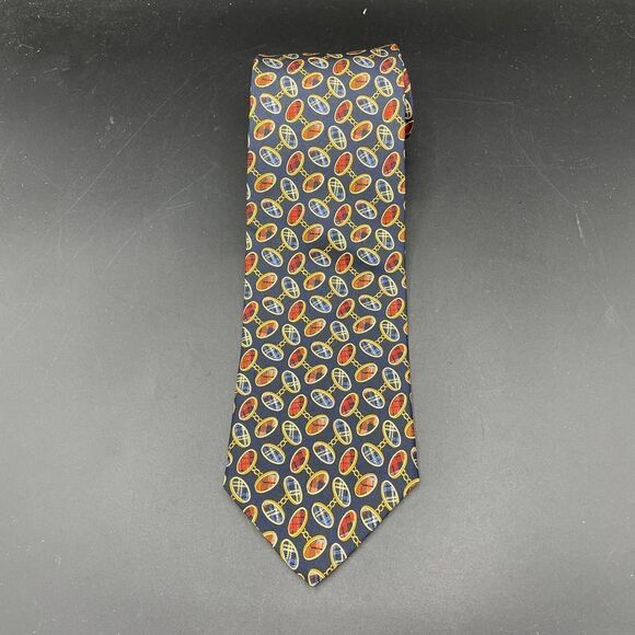 Brooks Brothers Makers 100% Silk Navy Blue Cuff Link Tie - Picture 1 of 4